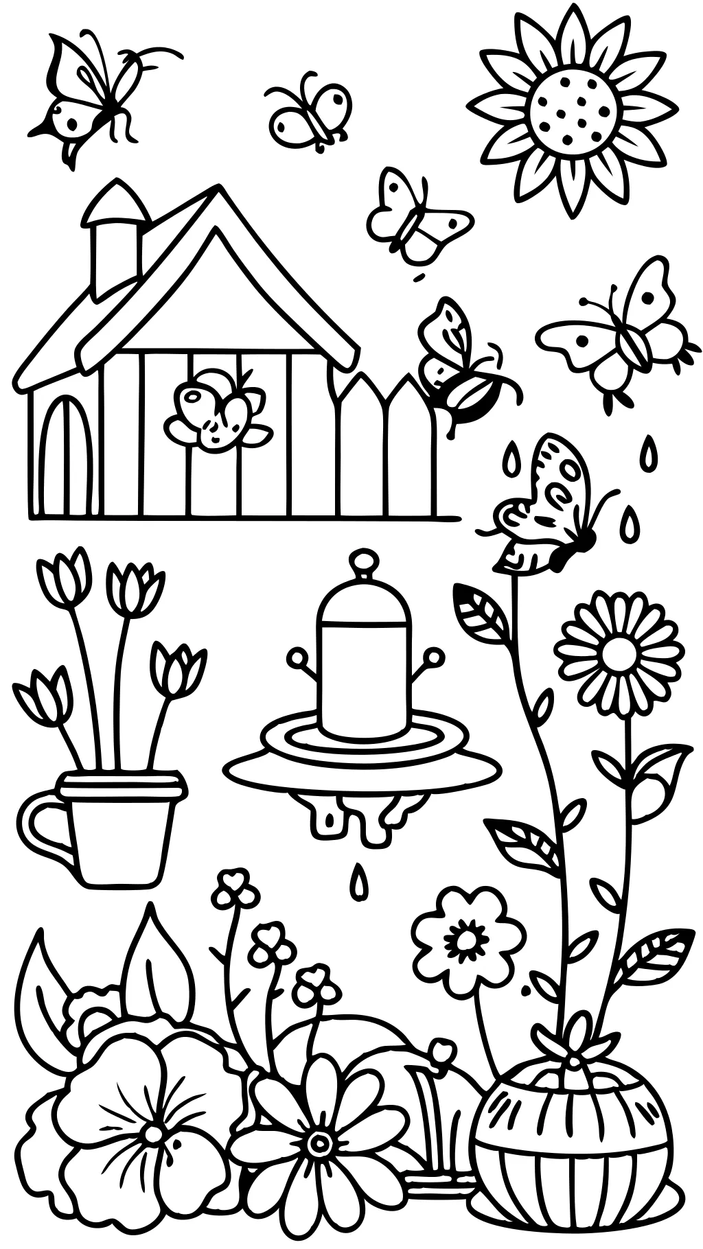 coloriage de modèle de jardin